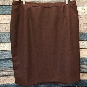 Le Suit Red Tweed Pencil Skirt